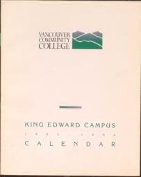 1993-1994 Vancouver Community College King Edward Campus Calendar