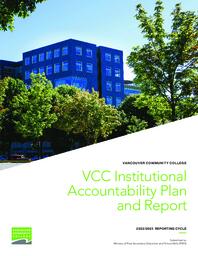 VCC Institutional Accountability Plan and Report 2022/2023 Reporting Cycle