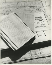 Drafting book and plans, ca. 1972