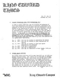 King Edward Times Volume 2, Number 15, November 20, 1975