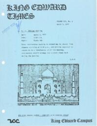King Edward Times Volume 3, Number 1, April 1, 1977
