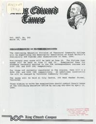 King Edward Times Volume 22, Number 102, March 29, 1990