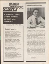 Catalyst: A quarterly digest of news of special interest to the community