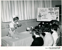 Dental student doing a demonstration