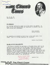 King Edward Times Volume 20, Number 84, November 23, 1989