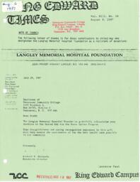 King Edward Times Volume 13, Number 18, August 6, 1987