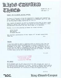 King Edward Times Volume 12, Number 03, April 17, 1986