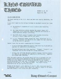 King Edward Times Volume 9, Number 18, August 25, 1983