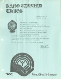 King Edward Times Volume 7, Number 32, November 19, 1981