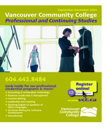 2004 Fall VCC Professional and Continuing Studies Calendar