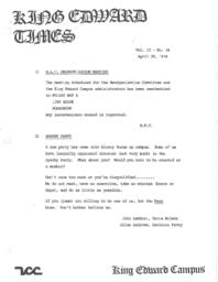 King Edward Times Volume 2, Number 34, April 29, 1976