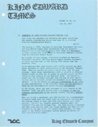 King Edward Times Volume 4, Number 16, July 22, 1977