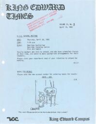 King Edward Times Volume 9, Number 2, April 14, 1983