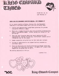King Edward Times Volume 12, Number 44, February 12, 1987