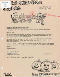 King Edward Times Volume 14, Number 30, October 29, 1987