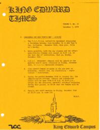 King Edward Times Volume 5, Number 33, December 7, 1979