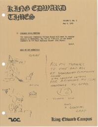 King Edward Times Volume 5, Number 5, May 4, 1979