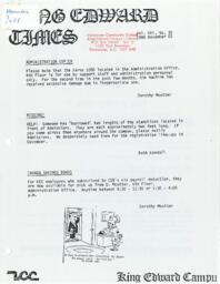 King Edward Times Volume 16, Number 30, November 3, 1988