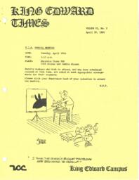 King Edward Times Volume 6, Number 2, April 18, 1980