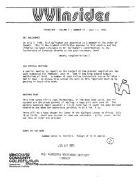 VVInsider Volume 4, Number 19, July 11, 1986