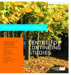 2008 Fall VCC Centre for Continuing Studies Calendar