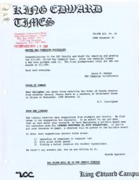 King Edward Times Volume 12, Number 34, November 20, 1986