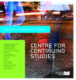 2009 Winter VCC Centre for Continuing Studies Calendar