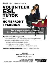 Volunteer ESL tutor with Homefront Learning