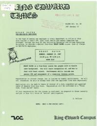 King Edward Times Volume 12, Number 40, January 15, 1987