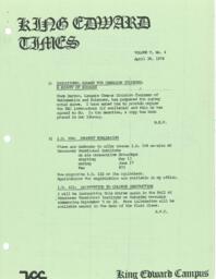 King Edward Times Volume 5, Number 4, April 28, 1978