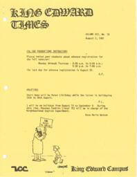 King Edward Times Volume 7, Number 18, August 7, 1981