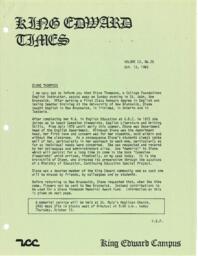 King Edward Times, Volume 9, Number 25, October 13, 1983