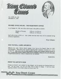 King Edward Times Volume 23, Number 126, November 1, 1990