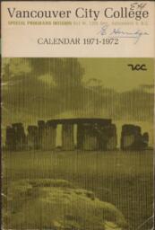 1971-1972 Vancouver City College Special Programs Division Calendar