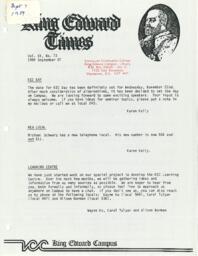King Edward Times Volume 20, Number 73, September 7, 1989