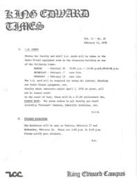 King Edward Times Volume 2, Number 26, February 13, 1976