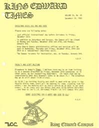 King Edward Times Volume 9, Number 33, December 15, 1983