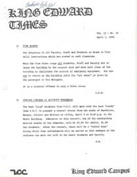King Edward Times Volume 2, Number 30, April 1, 1976
