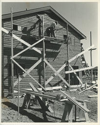 Scaffolding, Van Borne/VCC Housing Project, ca. 1980