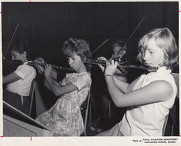 Students playing flutes, ca. 1966