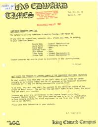 King Edward Times Volume 12, Number 50, March 26, 1987
