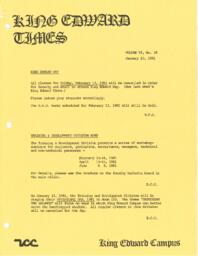 King Edward Times Volume 6, Number 39, January 23, 1981