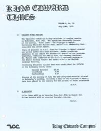 King Edward Times Volume 5, Number 16, July 20, 1979