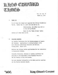 King Edward Times Volume 2, Number 29, March 12, 1976