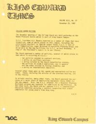 King Edward Times Volume 8, Number 27, November 25, 1982