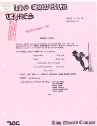 King Edward Times Volume 12, Number 48, March 12, 1987