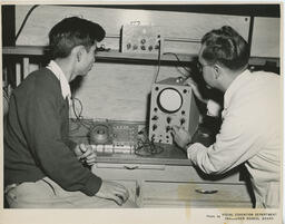 Students using oscilloscope