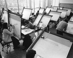 Group of students at drafting boards