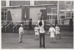 Culinary students playing volleyball