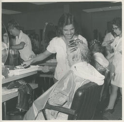 Client getting a perm in the VCC salon